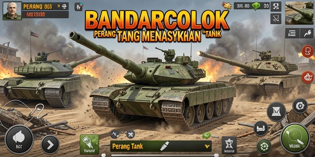 Tampilan intuitif dan menarik dari game Perang Tank BANDARCOLOK.