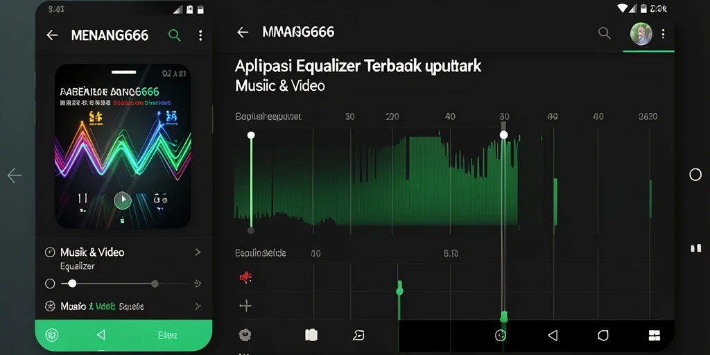 Antarmuka pengguna MENANG666 dengan fitur Equalizer yang menarik.