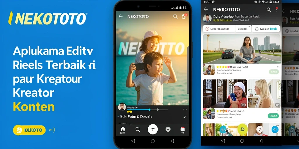 Antarmuka intuitif aplikasi NEKOTOTO untuk pengeditan video reels.