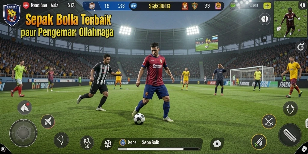 Antarmuka pengguna S13 yang menarik dengan fitur sepak bola interaktif.